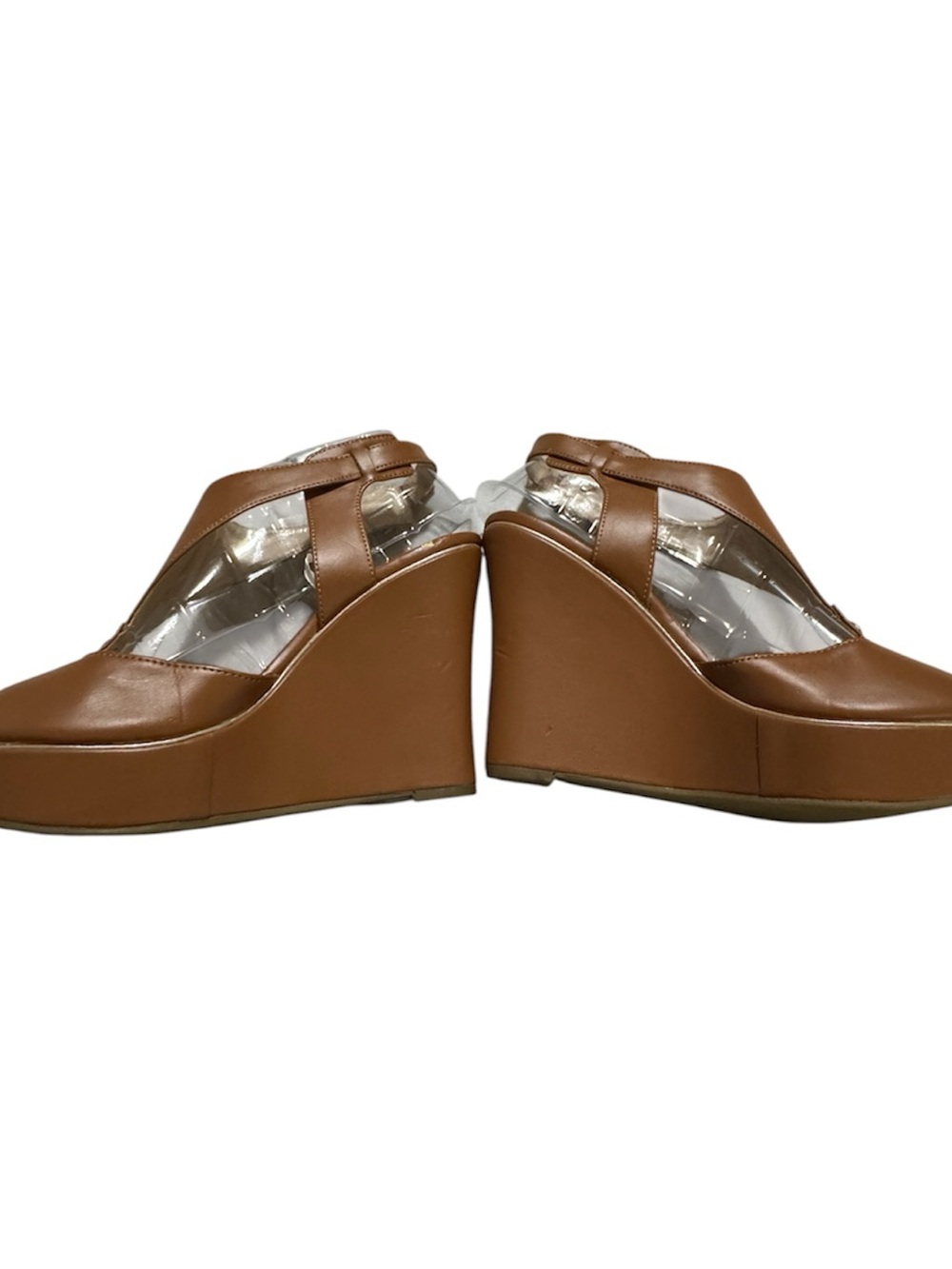 GUESS BROWN STRAPPY WEDGE SANDALS - Picture 10 of 10